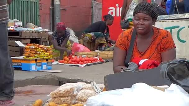 Uliczni Sprzedawcy Lusace Stolicy Zambii Rpa 2020 — Wideo stockowe