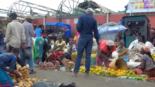 Pouliční Prodejci Lusace Hlavním Městě Zambii Jižní Afrika 2020 — Stock video