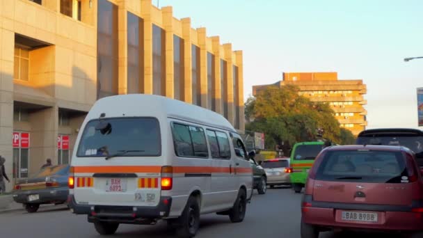 Tráfico Callejero Lusaka Capital Zambia África Del Sur 2020 — Vídeos de Stock