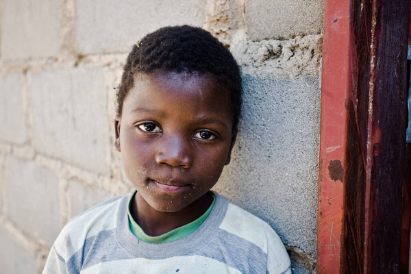 MBABANE, SWAZILAND- JULY 30: Portrait of an unidentified Swazi boy on July 30, 2008 in Mbabane, Swaziland.
