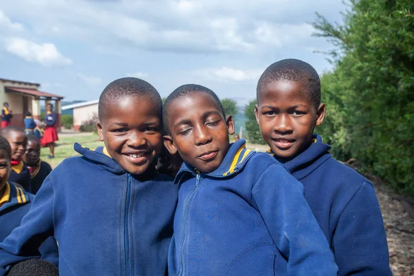 Enfants Swazis Non Identifiés Juillet 2008 École Missionnaire Nazaréenne Piggs — Photo