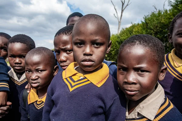 Enfants Swazis Non Identifiés Juillet 2008 École Missionnaire Nazaréenne Piggs — Photo