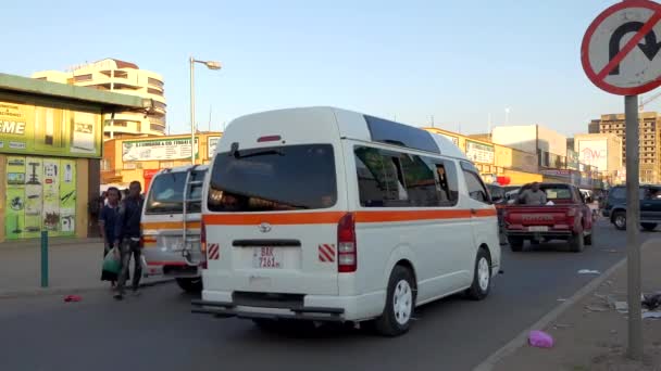 Güney Afrika Zambiya Nın Başkenti Lusaka Sokak Trafiği 2020 — Stok video