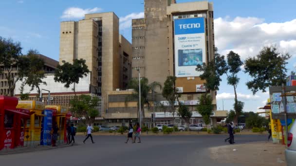 Straatverkeer Lusaka Hoofdstad Van Zambia Zuidelijk Afrika 2020 — Stockvideo