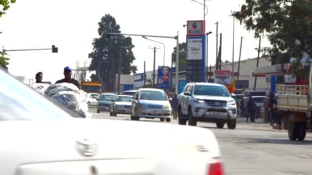 Güney Afrika Zambiya Nın Başkenti Lusaka Sokak Trafiği 2020 — Stok video