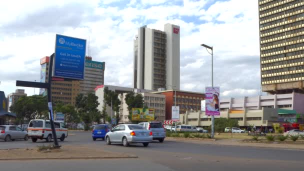 Straatverkeer Lusaka Hoofdstad Van Zambia Zuidelijk Afrika 2020 — Stockvideo