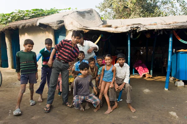 Индия Неизвестные Индийские Дети Улице Ноябрь 2013 Года Раксауле Базар — стоковое фото