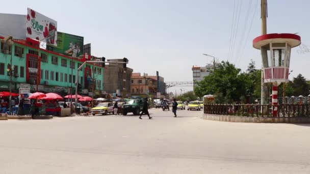 Street Traffic Mazar Sharif North Afghanistan 2019 — Stock Video