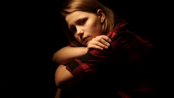 Crying sad teen girl in depression3. 4K — Stockvideo