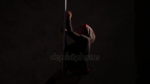 Girl doing pole dance. 4K UHD — Stock Video