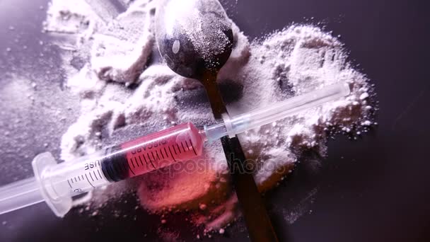 Misbruik Drugs close-up draaien. 4k Uhd — Stockvideo