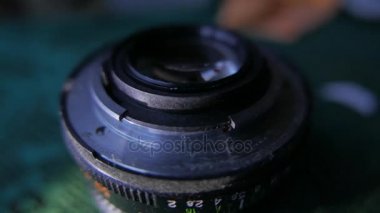 Vintage Sovyet 35mm kamera ve lens. 4k Uhd