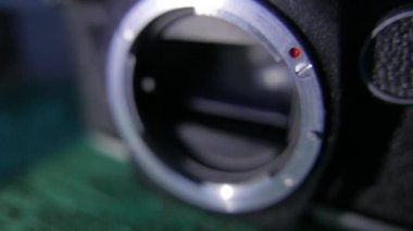 Vintage Sovyet 35mm kamera ve lens. 4k Uhd