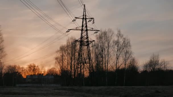 Coucher de soleil en ville, paysage urbain . — Video