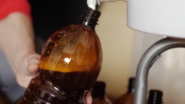 Verser des bouteilles avec de la bière maison. Brassage à domicile .