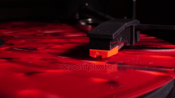 Record player playing in slowmo — Stock Video