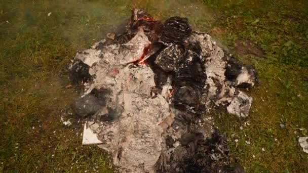 Queimando livros em uma fogueira — Vídeo de Stock