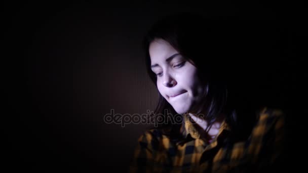 Unhappy sad teen girl. Domestic violence and abuse concept. 60 to 24fps UHD — Stock Video