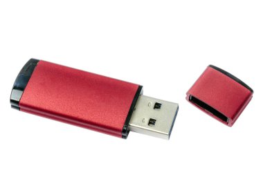 Usb flaş belleği beyaz üzerine izole edildi 