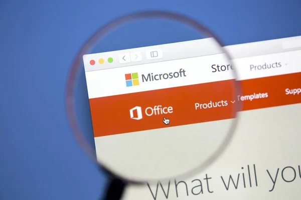 Miicrosoft Office Web sitesinde bir bilgisayar ekranı. — Stok fotoğraf