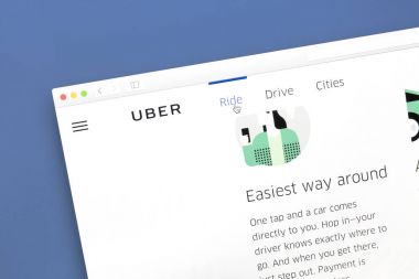 Uber Web sitesi bilgisayar ekranında
