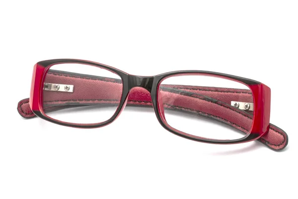 Červené brýle na bílém pozadí — Stock fotografie