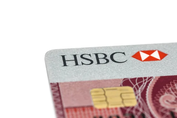 Carta di credito HSBC isolata su sfondo bianco . — Foto Stock