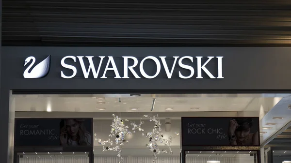 Palma Mallorca Spain September 2017 Swarowski Store Sign Swarovski Austrian — Stock Photo, Image