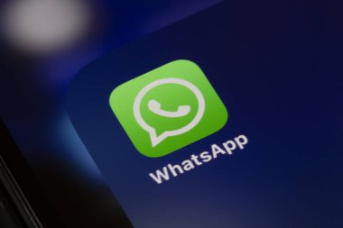 Ostersund, İsveç - 21 Mayıs 2020: WhatsApp kurye başvuru simgesi. WhatsApp, Facebook, Inc. 'nin sahip olduğu ücretsiz bir IP hizmeti..