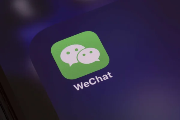 Ostersund Швеція Травня 2020 Wechat Messenger App Icon Wechat Китайський — стокове фото