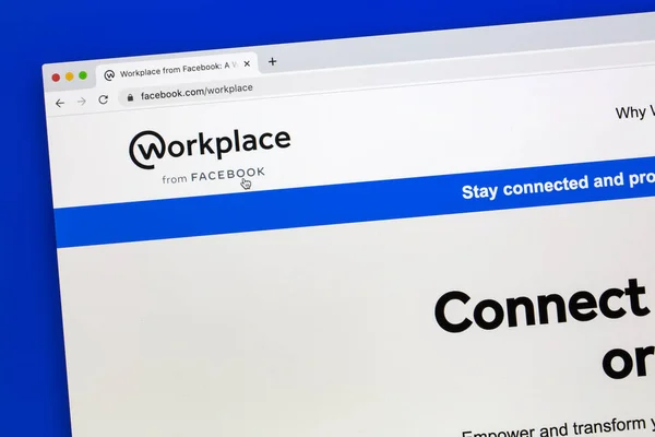 Östersund Maj 2020 Arbetsplats Facebook Workplace Företagsplattform För Konnektivitet Som — Stockfoto