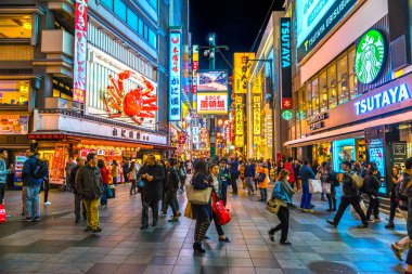 Dotonbori, Namba Osaka alan, Osaka, Japonya.