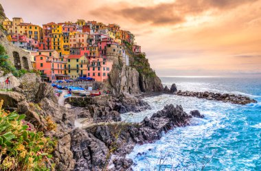 Manarola, Cinque Terre Milli Parkı, Liguria, İtalya