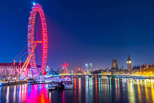The Big Ben and the London Eye, Londra, Regno Unito — Foto Stock