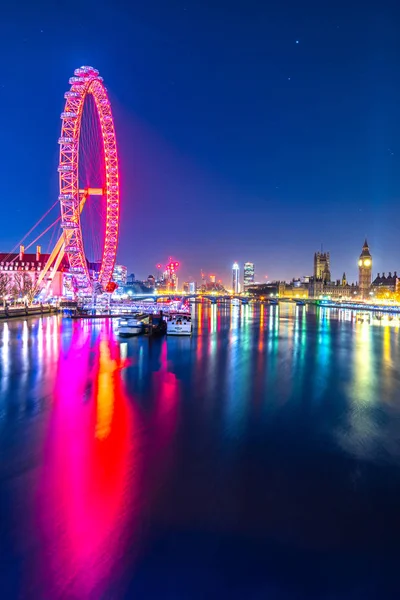 The Big Ben and the London Eye, Londra, Regno Unito — Foto Stock