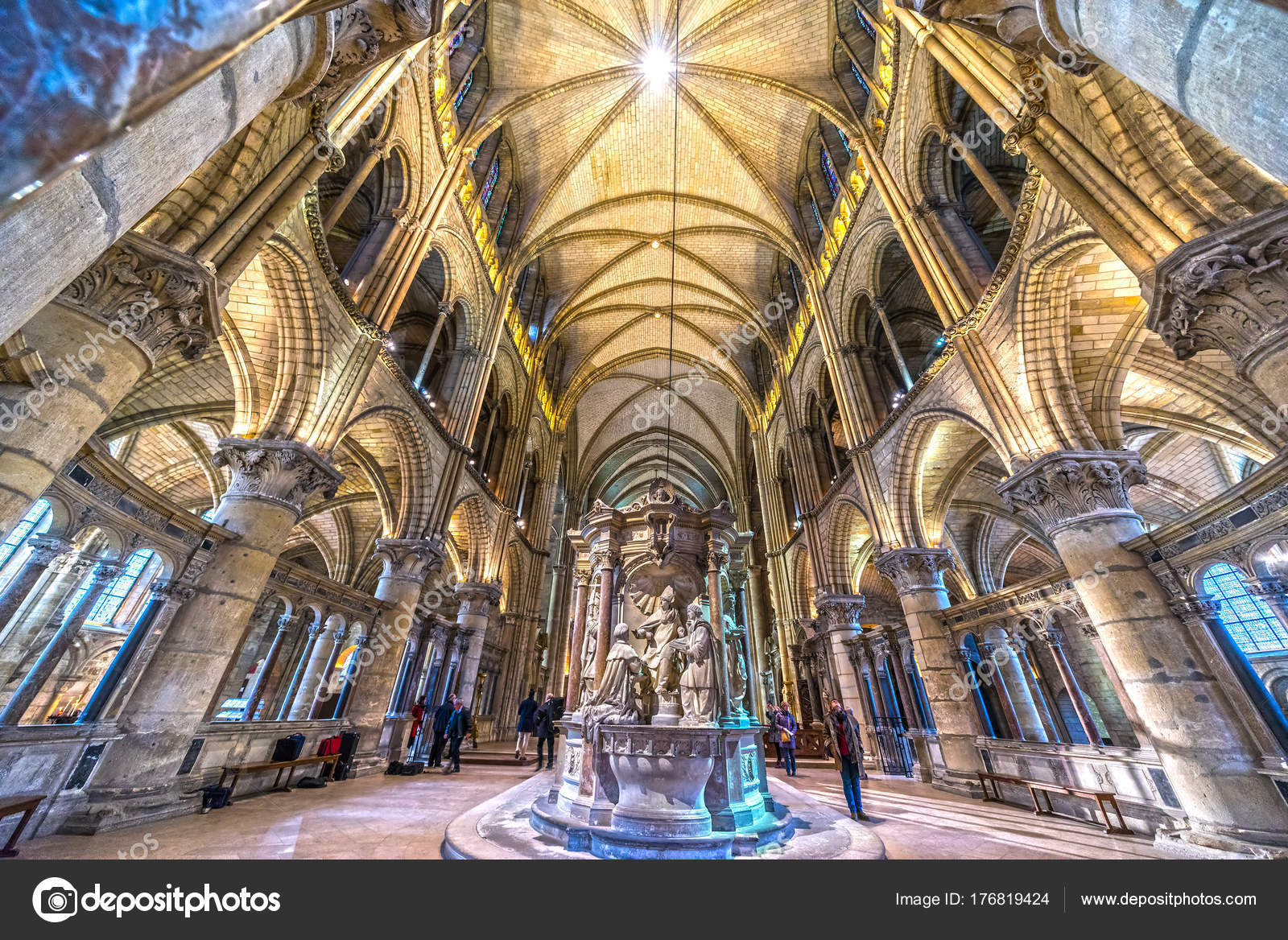 SaintRemi Basilica in Reims, France. Stock Editorial Photo