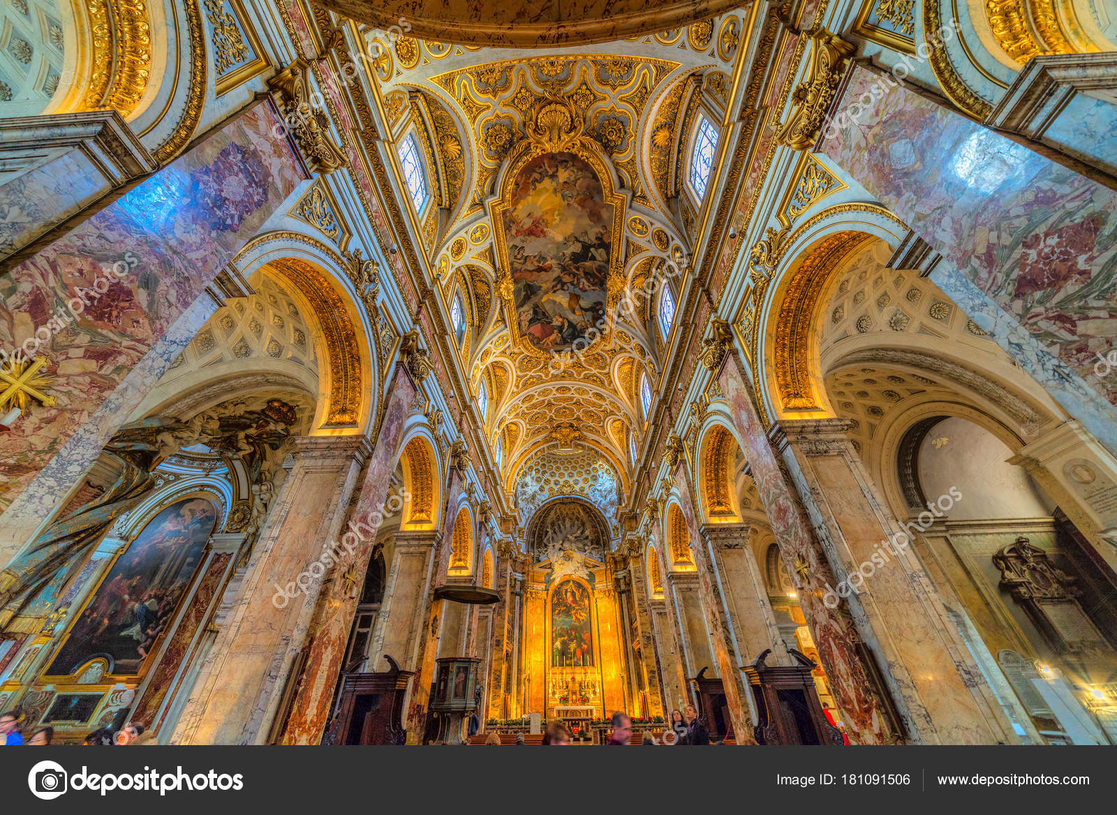 Church of San Luigi dei frances, Rome, Italy. Stock Editorial Photo