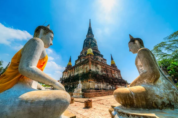 位于Ayutthaya的Wat Phra Chedi Chai Mongkol寺。 泰国 — 图库照片
