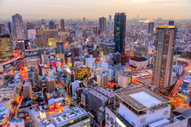 Osaka Osaka Kalesi, Japonya'dan havadan görünümü.