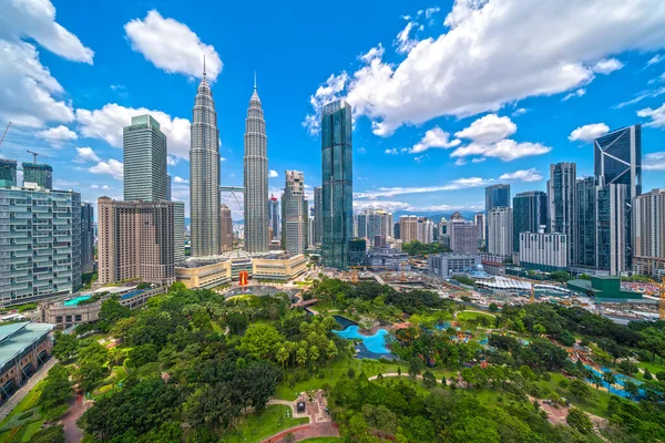 Kuala Lumpur Malesia Torri Gemelle Parco Klcc — Foto Stock