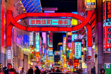 Kabuki-Cho bölge, Shinjuku, Tokyo, Japonya.