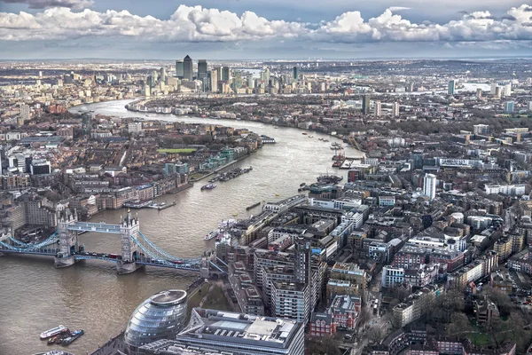 Tower Bridge, utsikten från the Shard, London, Uk — Stockfoto