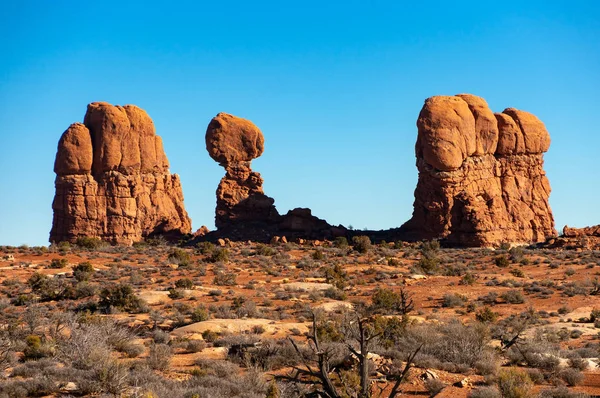 De gebalanceerde rots, Arches National Park, Utah, Usa. — Stockfoto