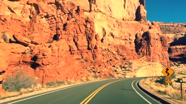 Typical American Road Arches National Park Utah Usa — ストック動画