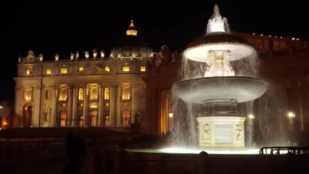 Fountain Front San Pietro Basilica Rome Italy — 비디오