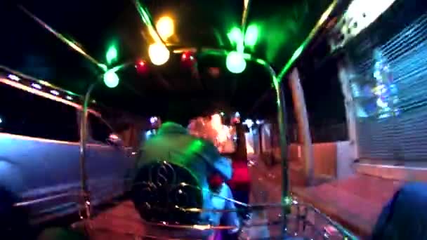 Tuk Tuk Ride Motion Video Nuit Bangkok Thaïlande Tuk Tuks — Video