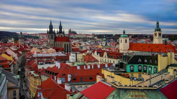 Time Lapse Prague Old Town Atardecer Praga República Checa — Vídeo de stock