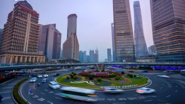 Shanghai Traffic Jam Night Shanghai China — 비디오