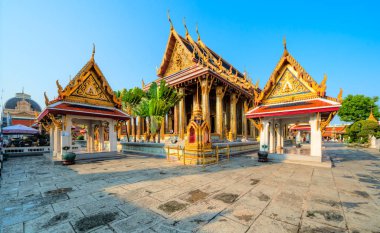 Wat Phra Kaew ve Grand Palace tesisi. Bangkok, Tayland.