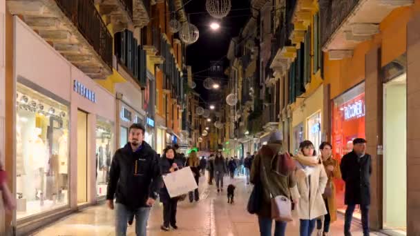 Vérone Italie Janvier 2020 Intervalle Temps Des Personnes Marchant Dans — Video